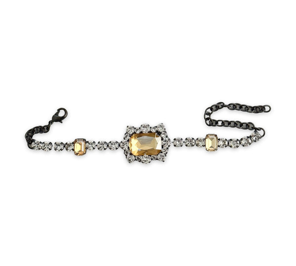 Dynasty Diana Champagne & Crystal Choker