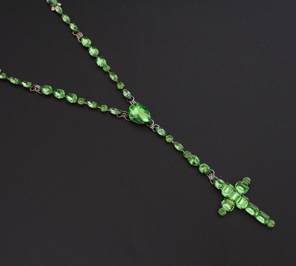 La Croix Dynasty Peridot Crucifix Rosary