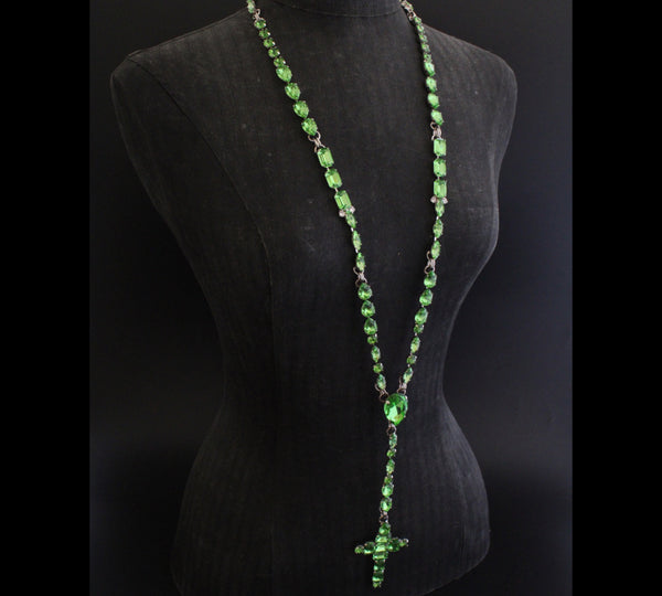 La Croix Dynasty Peridot Crucifix Rosary