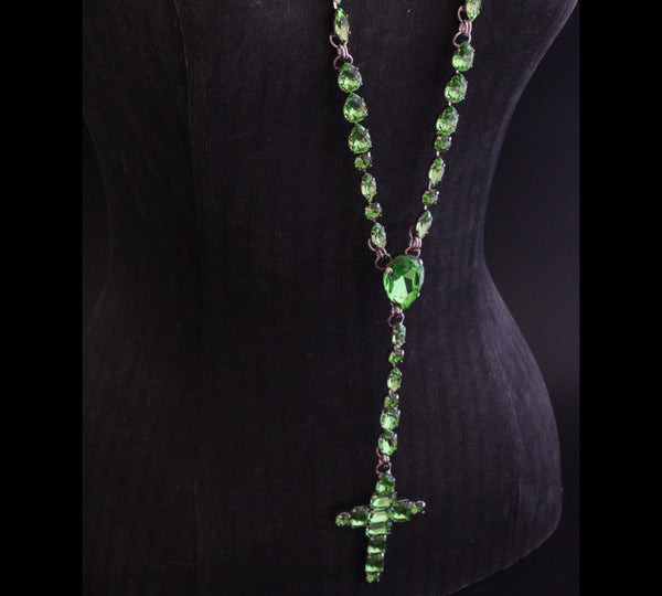 La Croix Dynasty Peridot Crucifix Rosary