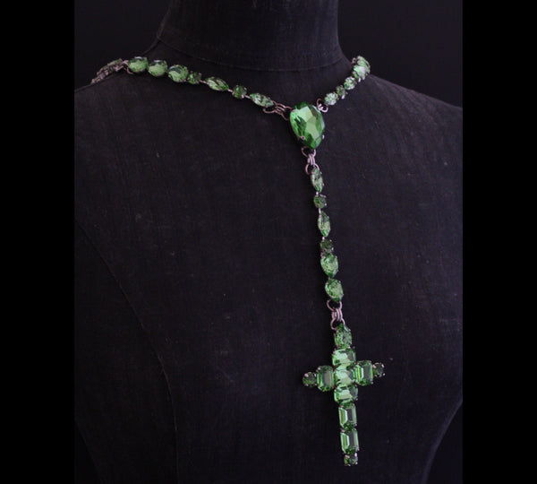 La Croix Dynasty Peridot Crucifix Rosary