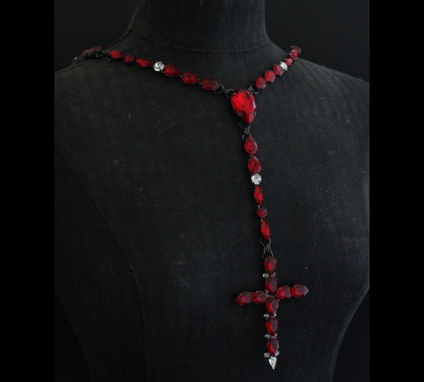 La Croix Dynasty Ruby Crucifix Rosary