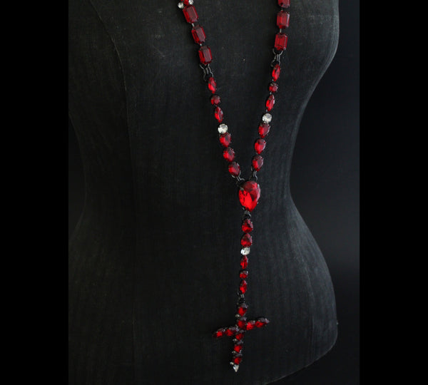 La Croix Dynasty Ruby Crucifix Rosary