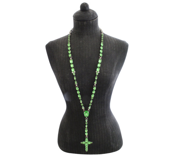 La Croix Dynasty Peridot Crucifix Rosary