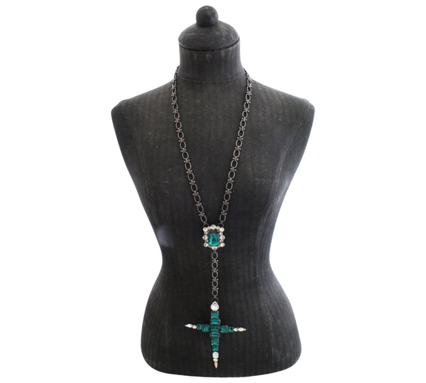 La Croix Dynasty Emerald Diana Crucifix Rosary