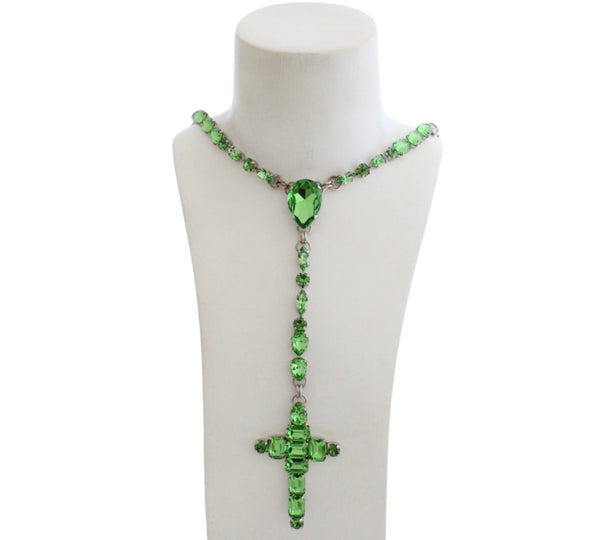 La Croix Dynasty Peridot Crucifix Rosary