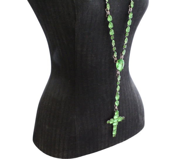 La Croix Dynasty Peridot Crucifix Rosary