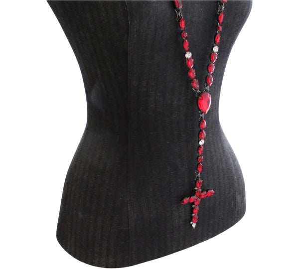 La Croix Dynasty Ruby Crucifix Rosary