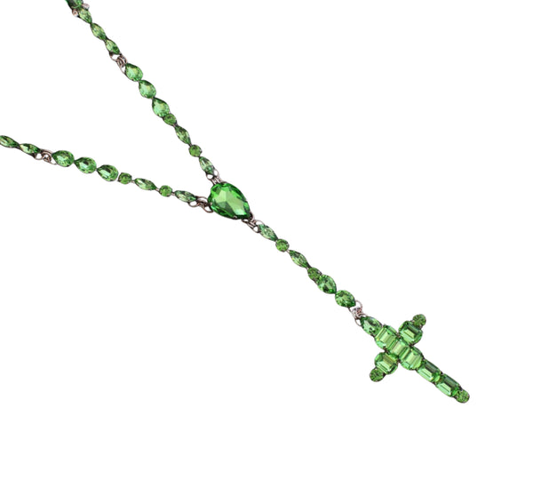 La Croix Dynasty Peridot Crucifix Rosary