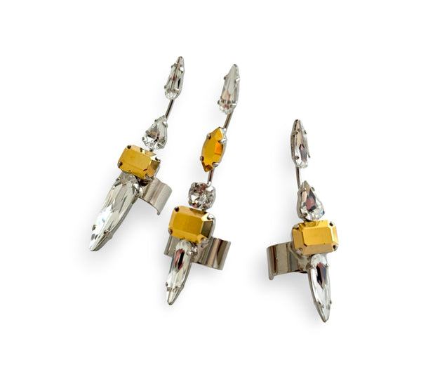 LUNAR DYNASTY - SOLUNAR CRYSTAL SPIKE TRINITY RINGS