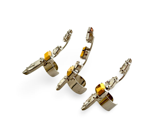 LUNAR DYNASTY - SOLUNAR CRYSTAL SPIKE TRINITY RINGS