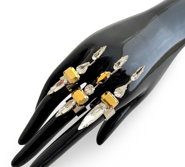 LUNAR DYNASTY - SOLUNAR CRYSTAL SPIKE TRINITY RINGS