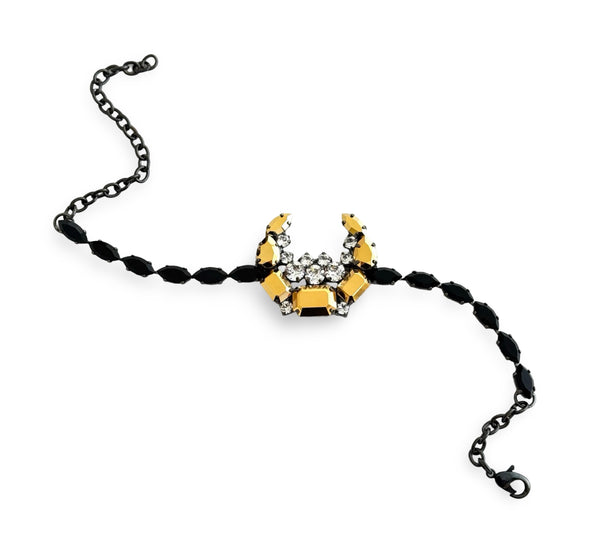 LUNAR DYNASTY - GOLD CRESCENT MOON NOIR CHOKER