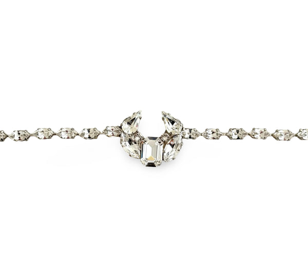 LUNAR DYNASTY - SILVER CRESCENT MOON CHOKER