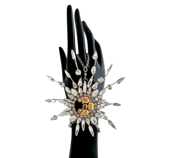 LUNAR DYNASTY - SOLUNAR SILVER BURST NECKLACE/BROOCH/HAND PIECE
