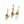 Load image into Gallery viewer, LUNAR DYNASTY - SOLUNAR CRYSTAL GOLD SPIKE TRINITY RINGS
