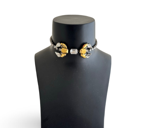 LUNAR DYNASTY - DOUBLE CRESCENT MOON MINI CHOKER