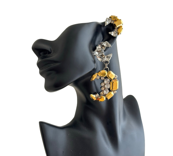 LUNAR DYNASTY - AURUM DOUBLE CRESCENT MOON EARRINGS