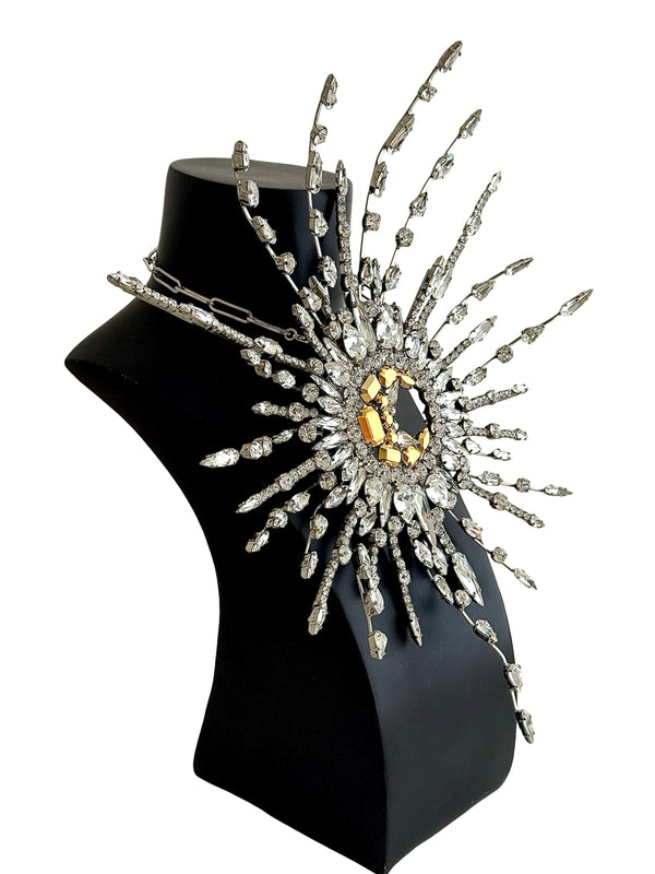 LUNAR DYNASTY - SOLUNAR GODDESS CRYSTAL BURST NECKLACE