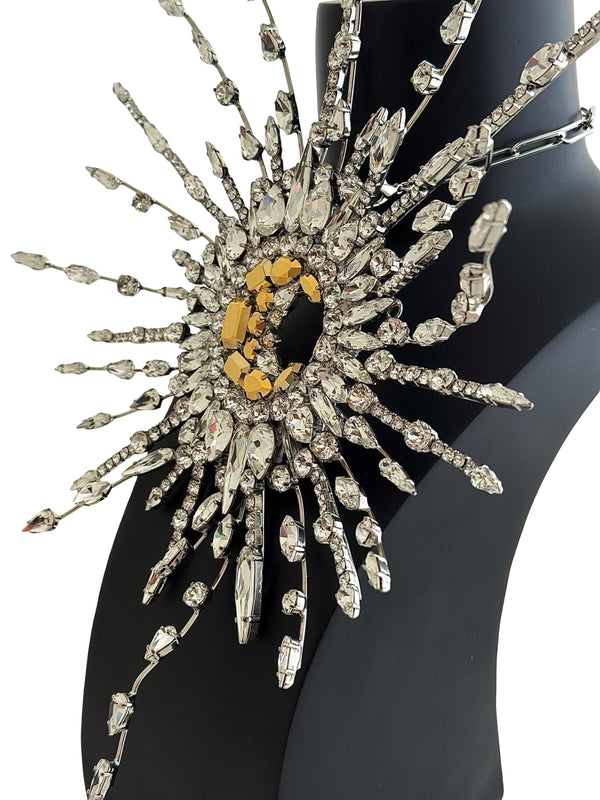 LUNAR DYNASTY - SOLUNAR GODDESS CRYSTAL BURST NECKLACE