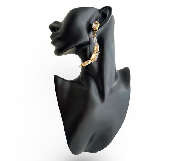 Gold Crystal Panther Selene Drop - MSS