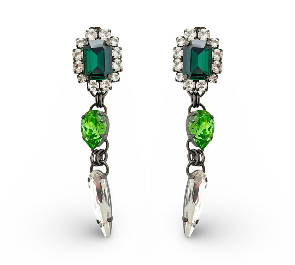 Dynasty Peridot Emerald Drop ClipOns - MSS