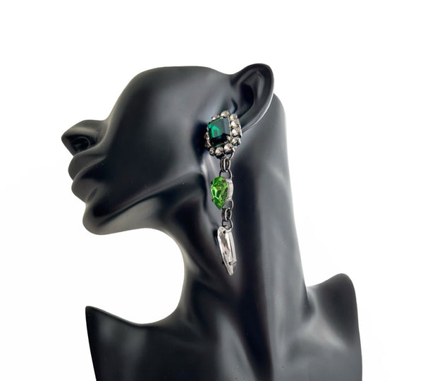 Dynasty Peridot Emerald Drop ClipOns - MSS