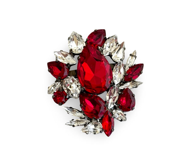 MIDNIGHT MUSE RUBY ROSE BROOCH