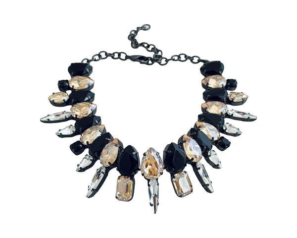 MIDNIGHT MUSE ELIZA JET & GOLD CHOKER