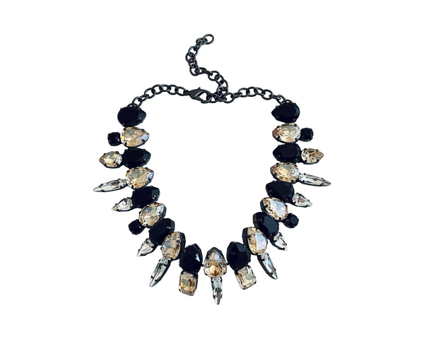 MIDNIGHT MUSE ELIZA JET & GOLD CHOKER