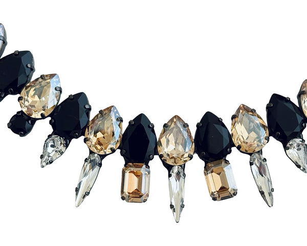MIDNIGHT MUSE ELIZA JET & GOLD CHOKER