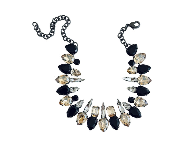 MIDNIGHT MUSE ELIZA JET & GOLD CHOKER