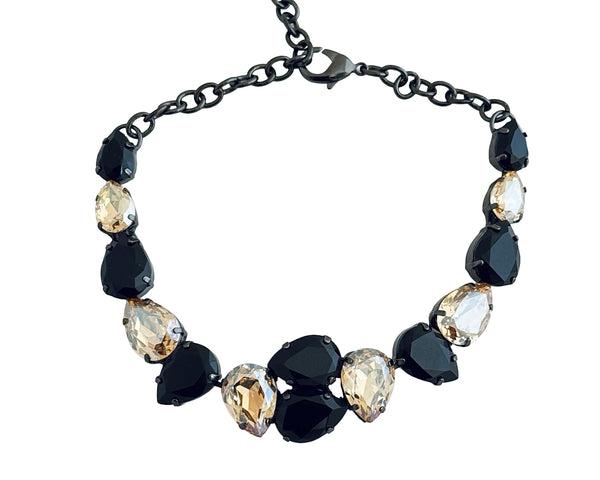 MIDNIGHT MUSE VEYLA JET & GOLD CHOKER