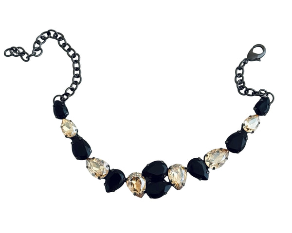 MIDNIGHT MUSE VEYLA JET & GOLD CHOKER