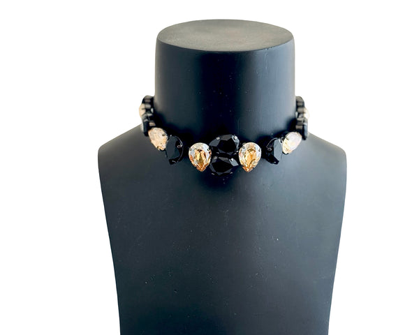 MIDNIGHT MUSE VEYLA JET & GOLD CHOKER