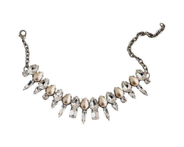MIDNIGHT MUSE ELIZA CRYSTAL & PEARL CHOKER