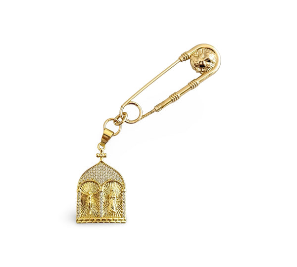 BROOCH DYNASTY SAFETY PIN JESUS & MARY PIN