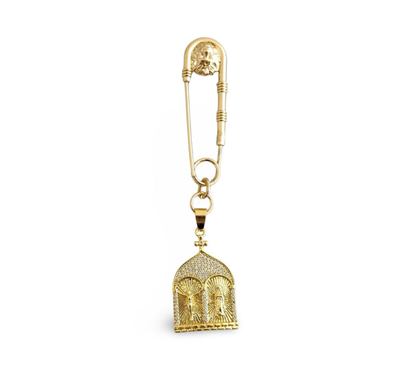 BROOCH DYNASTY SAFETY PIN JESUS & MARY PIN