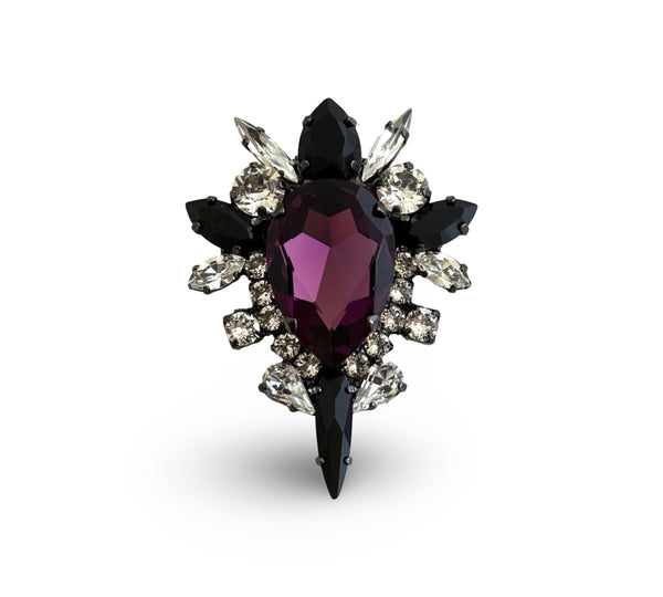CROWN DYNASTY ELIZABETH AMETHYST BROOCH