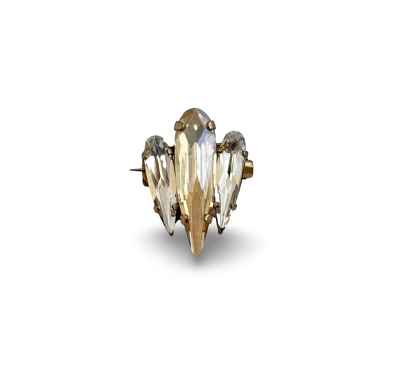 BROOCH DYNASTY MUSE ANGEL CRYSTAL & CHAMPAGNE PIN