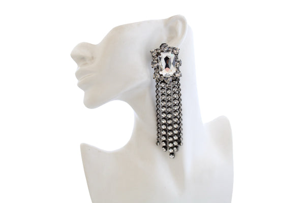 DIANA DYNASTY FRINGE CRYSTAL EARRINGS - AGSS