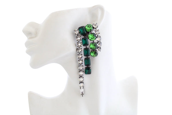 EMERALD PERIDOT CHANDELIERS EARRINGS - AGSS
