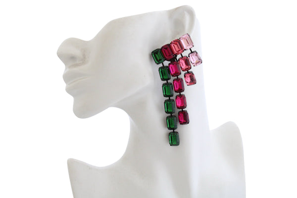 KASKADIA EMERALD FUCHSIA EARRINGS - AGSS