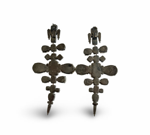 WHITE LIGHT OVERSIZED CHANDELIERS EARRINGS - AGSS
