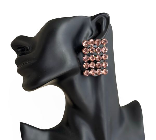 TASIA ANTIQUE PINK CRYSTAL STUDS - SS26JU