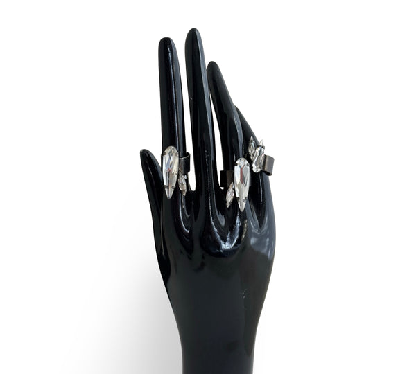 TITAN GUNMETAL SPIKE RINGS - SS26JU