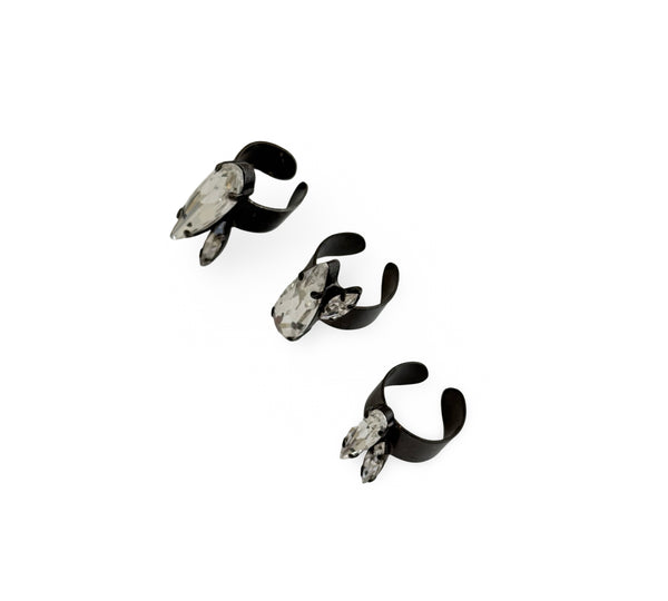 TITAN GUNMETAL SPIKE RINGS - SS26JU