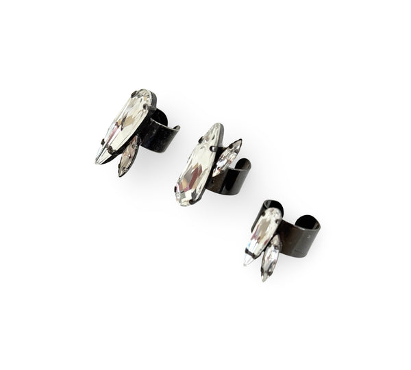 TITAN GUNMETAL SPIKE RINGS - SS26JU