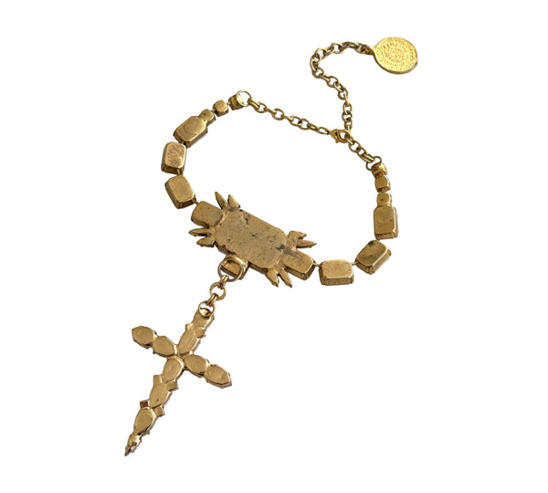 GOLDEN CROSS CHOKER NECKLACE - SS26JU