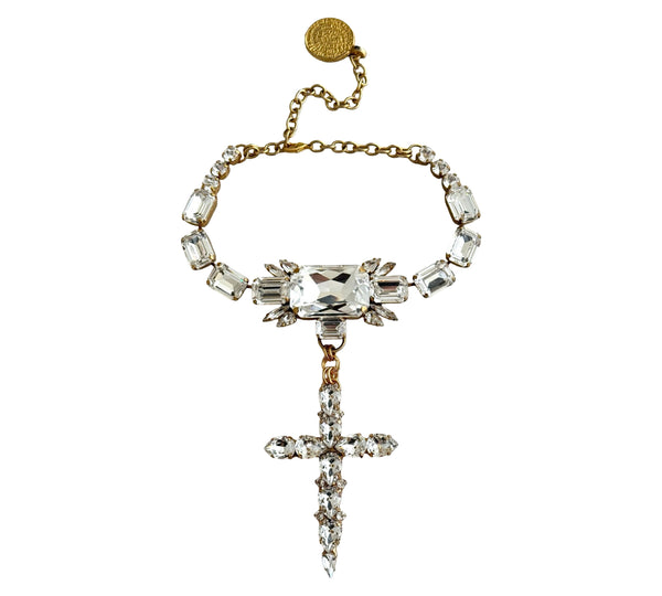 GOLDEN CROSS CHOKER NECKLACE - SS26JU